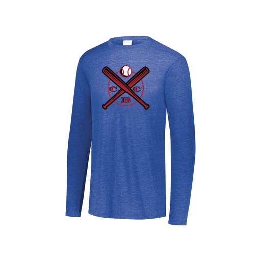 [FTLCUBRY-YS-LOGO1] Decker Youth Tri-Blend T-Shirt - Long Sleeve (Youth S, Royal, Logo 1)